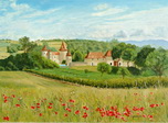 Chateau Chapeau Cornu - les 4 saisons - le Printemps huile sur toile