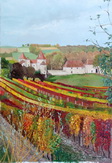 Chateau Chapeau Cornu - Vignieu 38890- les 4 saisons - l`automne - huile sur toile