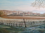 Chateau Chapeau Cornu - les 4 saisons - L`hiver - huile sur toile